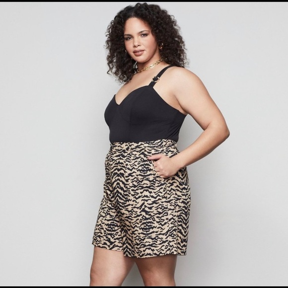 ❗️LAST CHANCE❗️ Good American “Boss” A-Line Animal Print Shorts NWT - Picture 6 of 11